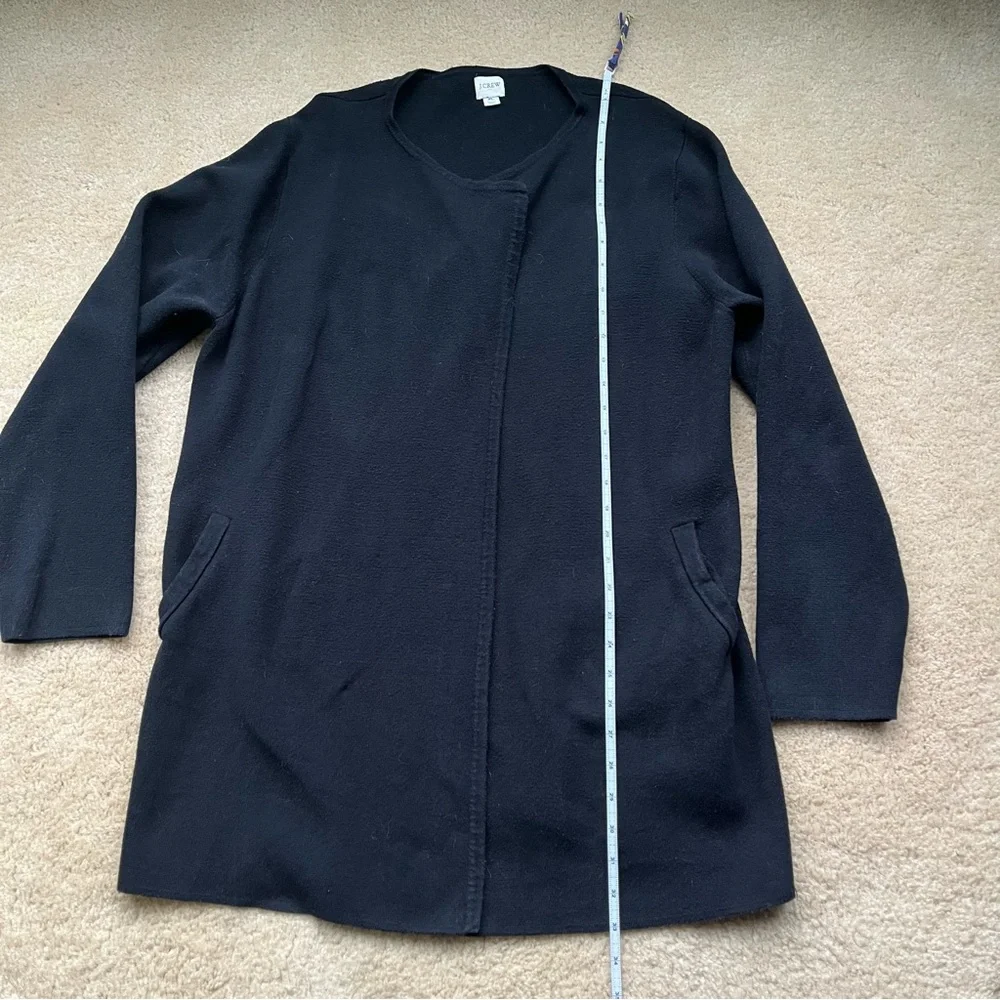 J.Crew Women’s Black Open Front Heavy Cotton Tunic Cardigan - Size XL - VGUC